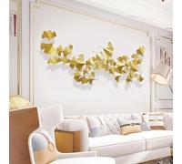 CHROX 3D Metal Gold Ginkgo Leaves Wall Decors Modern Art Wall Sculptures Wall Hanging for Bedroom Living Room Kitchen Dining Room Office,125 * 45CM