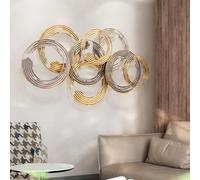 CHROX 3D Metal Luxury Wall Art Decor Wall Sculptures Handmade Creative Metal Wall Hanging Sculpture Home Art Decoration for Living Room Bedroom Office Study,89.5 * 49.5CM
