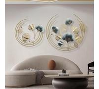 CHROX 3D Metal Wall Art Decor, Large Handmade Ginkgo Leaves Wall Sculptures, Home Decoration Artwork for Living Room Bedroom Dining Room
