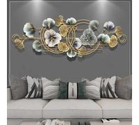 CHROX 3D Wall Decoration Vintage Bedroom, Handmade Creative Ginkgo Leaf Large Wall Decoration Metal Decorative for Living Room Bedroom Office,127 * 44CM