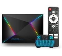 CHROX Android 14.0 TV Box, R69 PLUS Set-Top Box H728 CPU Quad-Core 64Bit Cortex-A53, 4K Supports 2.4G/5G Dual-Band Wifi BT 5.0 USB 3.0 LAN Smart Tv Box,4GB+64GB