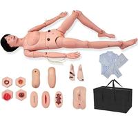 CHROX Nursing Manikin Pvc Female Anatomical Human Model with Exchange Genitalia & Clothes & Bedsore Module & Trauma Module & Storage Bag,for 24 Item Basic Nursing Training