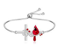 Chrsitmas ST Patricks Day Shamrock Hummingbird Sea Turtle Dolphin Black Cat Dog Paw Print Elephant Cardinal Bracelet for Women Sterling Silver Cute Animal Celtic Knot Adjustable Jewelry Gifts, 0.83