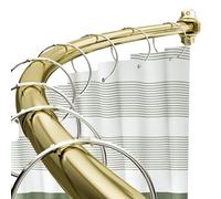 Chrsouly Curved Shower Rod, Adjustable 40-72 Inches Extra Wide Shower Curtain Rod, Rust Proof Heavy Duty Curved Shower Rods for Bathroom, Bathtub, Need to Drill, Chrome Gold