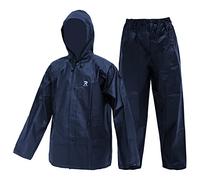 CHRUOXUAN Ultra-Lite Rain Suit for Men Women Waterproof Protective Rain Coat with Pants 2 Pieces Rain Gear for Climbing,Cycling, Farming, Hiking(Navy,3XL)