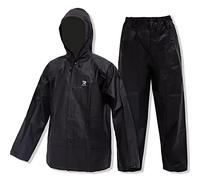 CHRUOXUAN Ultra-Lite Rain Suit for Men Women Waterproof Protective Rain Coat with Pants 2 Pieces Rain Gear for Climbing,Cycling, Farming, Hiking(Black,S)