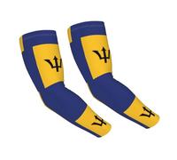 Chrycm Flag Of Barbados Cooling Sleeves - Lightweight And Breathable Protection Arm Covers For Outdoor Activities, Black, Black, One size