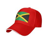 CHRYCM Flag of Jamaica Casquette Cap Hats,Baseball Cap with Snapback,Trucker,Perfect for Summer, Outdoor, Travel, Red, One size