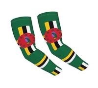 Chrycm Flag Of The Commonwealth Of Dominica Cooling Sleeves - Lightweight And Breathable Protection Arm Covers For Outdoor Activities, Black, Black, One size