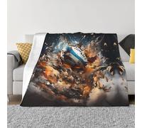 Chrycm Ultra-Soft Micro Fleece Blanket – Cozy and Luxurious Rugby On Fire Throw for All-Season Comfort,Sofa Bed