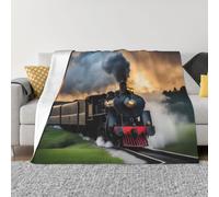 Chrycm Ultra-Soft Micro Fleece Blanket â€“ Cozy and Luxurious Steam Train Throw for All-Season Comfort,Sofa Bed