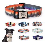 CHRYMPETIC Customizable Dog Collar with Name - Polyester Custom Collar for Dog - Adjustable, Comfortable, Durable and Vibrant Pet Neckband (Pattern-F, M (12.5-20.5 inches))