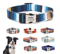 CHRYMPETIC Customizable Dog Collar with Name - Polyester Custom Collar for Dog - Adjustable, Comfortable, Durable and Vibrant Pet Neckband (Pattern-C, M (12.5-20.5 inches))