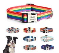 CHRYMPETIC Customizable Dog Collar with Name - Polyester Custom Collar for Dog - Adjustable, Comfortable, Durable and Vibrant Pet Neckband (Pattern-A, L (15-24 inches))