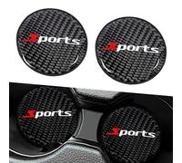 CHRYMUM 2PCS Universal Anti Slip Cup Holder, Carbon Fiber Coasters, Car Cup Coaster Insert, Black