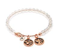Chrysalis Truth White Quartz Expandable Rose Gold Bangle CRBH0103RG