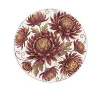 Chrysanthemum Autumn Bloom Flower Round Metal Tin Sign