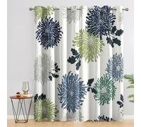 Chrysanthemum Blackout Curtains, 90 Drop, Colorful Flower Floral Printed Curtains for Living Room, Bedroom, Eyelet Drapes for Window Home Decor, 46x90 Inch 2 Panels Q1F1-93