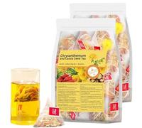 Chrysanthemum Cassia Seed Tea, Chicory and Gardenia Honeysuckle Liquorice Herbal Tea, 30 Individually Wrapped Bags (2pac)