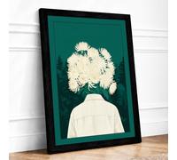 Chrysanthemum Soul Surrealism Framed Wall Art Print A1 Black