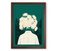 Chrysanthemum Soul Surrealism Framed Wall Art Print A2 (59.4×42cm) Walnut, Wall Decor for Living Room, Bedroom, Office & Home, Ready to Hang, Art Gift
