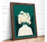 Chrysanthemum Soul Surrealism Framed Wall Art Print A2 Walnut
