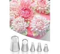 Chrysanthemum Sunflowers Peony Piping Nozzles Set,Rose Flower Petal Ruffle Tulip Piping Tips 81 80 79 402 202L,Cake Decorating Tips Cupcake Pastry Tool