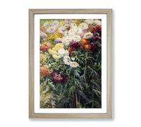 Chrysanthemums By Gustave Caillebotte Classic Painting Framed Print | A3 Oak Framed Wall Art | Ready to Hang | Classic Historical Picture | Living Room Bedroom Lounge Office