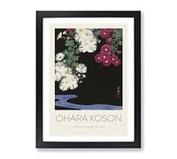 Chrysanthemums By Ohara Koson Exhibition Museum Asian Japanese Framed Wall Art Print, Ready to Hang Picture for Living Room Bedroom Home Office Décor, Black A2 (64 x 46 cm)