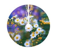 Chrysanthemums Christmas Tree Skirt – Festive Printed Holiday Decor With Premium Linen-Like Fabric For Christmas, New Year & Halloween Celebrations