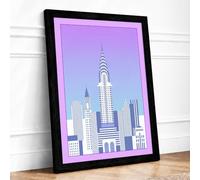 Chrysler Building at Dawn Minimalist Framed Wall Art Print A1