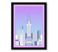 Chrysler Building at Dawn Minimalist Framed Wall Art Print A1 (84.1×59.4cm) Black, Wall Decor for Living Room, Bedroom, Office & Home, Ready to Hang, Art Gift