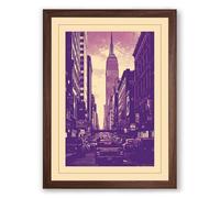 Chrysler Building Avenue Vintage Framed Wall Art Print A1 (84.1×59.4cm) Walnut, Wall Decor for Living Room, Bedroom, Office & Home, Ready to Hang, Art Gift