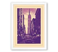 Chrysler Building Avenue Vintage Framed Wall Art Print A1 (84.1×59.4cm) White, Wall Decor for Living Room, Bedroom, Office & Home, Ready to Hang, Art Gift