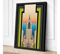 Chrysler Building Framed Art Canvas Wall Art Print 30x20 Inch | Ready to Hang, Gallery Wrapped, Fade-Resistant Inks, Securely Packaged, UK Made