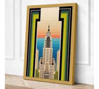 Chrysler Building Framed Art Canvas Wall Art Print 30x20 Inch | Ready to Hang, Gallery Wrapped, Fade-Resistant Inks, Securely Packaged, UK Made