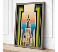 Chrysler Building Framed Art Canvas Wall Art Print 36x24 Inch | Ready to Hang, Gallery Wrapped, Fade-Resistant Inks, Securely Packaged, UK Made