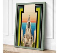 Chrysler Building Framed Art Canvas Wall Art Print 36x24 Inch | Ready to Hang, Gallery Wrapped, Fade-Resistant Inks, Securely Packaged, UK Made