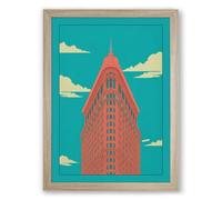 Chrysler Building Icon Art Deco Framed Wall Art Print A2 (59.4×42cm) Oak, Wall Decor for Living Room, Bedroom, Office & Home, Ready to Hang, Art Gift