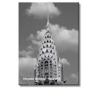 Chrysler Building NYC Magnet - 3.5 x 2.5 Inch Black and White New York City Landmark Souvenir Fridge Keepsake - Art Deco Skyscraper Photo on Durable Metal by Small Business USA
