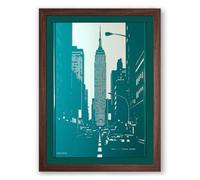 Chrysler Building Rising Retro Framed Wall Art Print A3 (42×29.7cm) Walnut, Wall Decor for Living Room, Bedroom, Office & Home, Ready to Hang, Art Gift