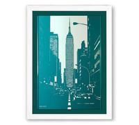 Chrysler Building Rising Retro Framed Wall Art Print A4 (29.7×21cm) White, Wall Decor for Living Room, Bedroom, Office & Home, Ready to Hang, Art Gift