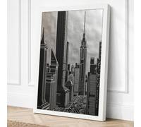 Chrysler Building Skyline Art Canvas Wall Art Print 36x24 Inch | Ready to Hang, Gallery Wrapped, Fade-Resistant Inks, Securely Packaged, UK Made