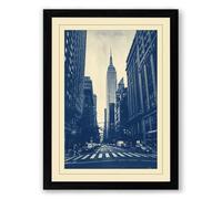 Chrysler Building Street Art Deco Framed Wall Art Print A2 (59.4×42cm) Black, Wall Decor for Living Room, Bedroom, Office & Home, Ready to Hang, Art Gift