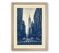 Chrysler Building Street Art Deco Framed Wall Art Print A3 (42×29.7cm) Oak, Wall Decor for Living Room, Bedroom, Office & Home, Ready to Hang, Art Gift