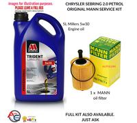 CHRYSLER SEBRING 2.0 PETROL MK3 MANN SERVICE KIT 5L OIL & MANN OIL FILTER