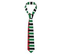 CHRYSM Classic Men'S Silk Tie Necktie Woven Jacquard Neck Ties Solid Satin Mens Ties Formal,Flag Of The State Of Palestine, Black, One Size