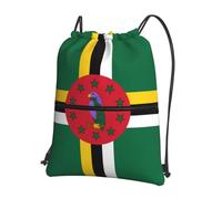 Chrysm Drawstring Backpack String Zipper Flag Of The Commonwealth Of Dominica Bag For Yoga Gym Swimming Travel Fitness Sports Sackpack, Black, One Size, Daypack Backpacks