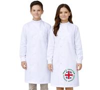 Chrysotex Howie Kids Lab Coat 100% Cotton - Ages 6-14, White Science Coat with Snap Buttons & 1 Chest Pocket, Unisex Durable 200 GSM for School or Science Fair (100% COTTON EASY CARE, 6-8 YEARS)