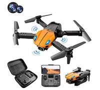 Chrystal Flying PRO FPV Foldable Helicopter Toy Obstacle KY907 Drone WIFI 4K RC Mini Avoidance Camera Airplane Quadcopter Helicopter Bones Airplane Mode (Orange, One Size)